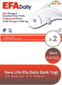 New Life Efa Daily Omega 3 Balık Yağı Kapsül 2x30 Adet