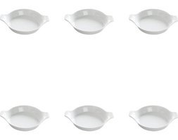 Porland Porselen 17 cm 6'lı Sahan Beyaz Tava