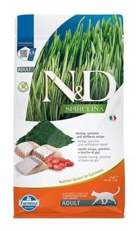 N&d Spirulina Kurt Üzümü-Ringa Balığı Tahılsız Yetişkin Kuru Kedi Maması 1.5 kg