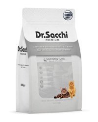 Dr.sacchi Premium Somon-Ton Balıklı Kısırlaştırılmış Tahıllı Yetişkin Kuru Kedi Maması 1 kg