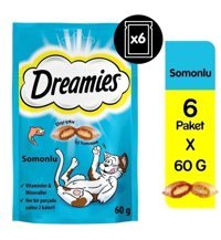 Dreamies Somonlu Tahıllı Yetişkin Kedi Ödül Maması 6x60 gr