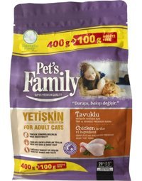Pet's Family Super Premium Tavuklu Tahıllı Yetişkin Kuru Kedi Maması 500 gr