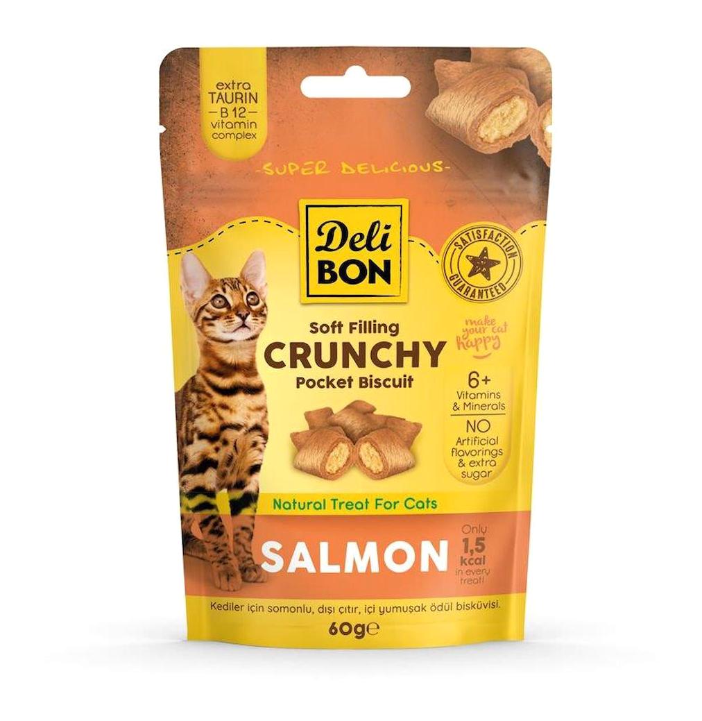 Delibon Chrunchy Somonlu Kedi Ödül Maması 60 gr