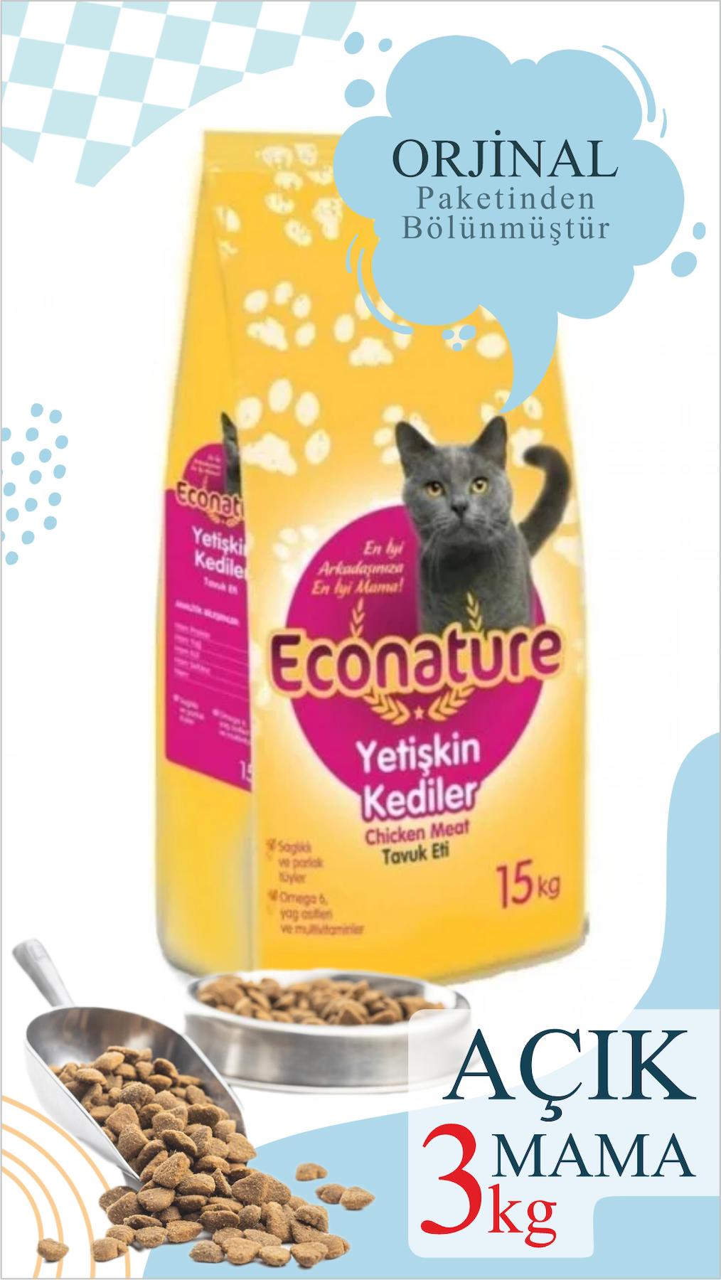 Econature Tavuklu Yetişkin Kuru Kedi Maması 3 kg