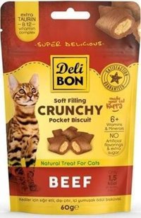 Delibon Chrunchy Sığır Etli Kedi Ödül Maması 60 gr