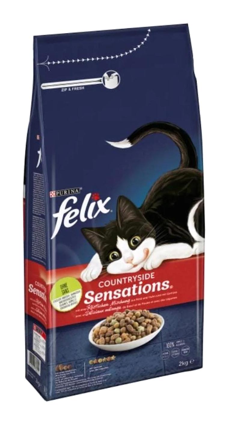 Felix Sığır Eti-Tavuklu Tahıllı Yetişkin Kuru Kedi Maması 2 kg