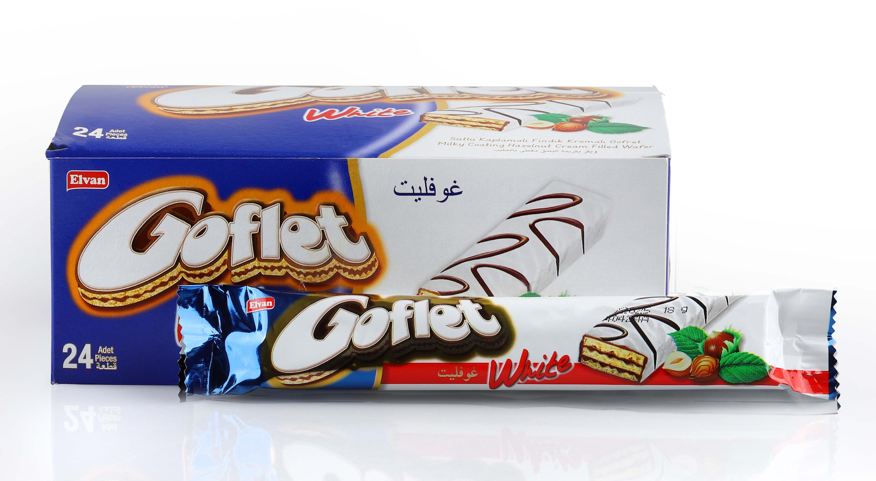 Goflet Goflet Beyaz Çikolatalı Gofret 24x18 gr