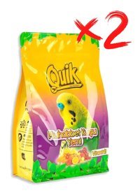 Quik Kabuklu Karışık Vitaminli Yetişkin Muhabbet Kuşu Yemi 2x400 gr