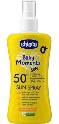 Chicco Baby Moments 50+ Faktör Hassas Ciltler İçin Nemlendirici Yağsız Suya Dayanıklı Yüz ve Vücut Bebek Güneş Kremi 150 ml