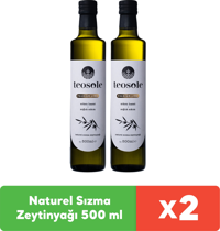 Teosole Naturel Organik Polifenollü Cam Sızma Zeytinyağı 2x500 ml