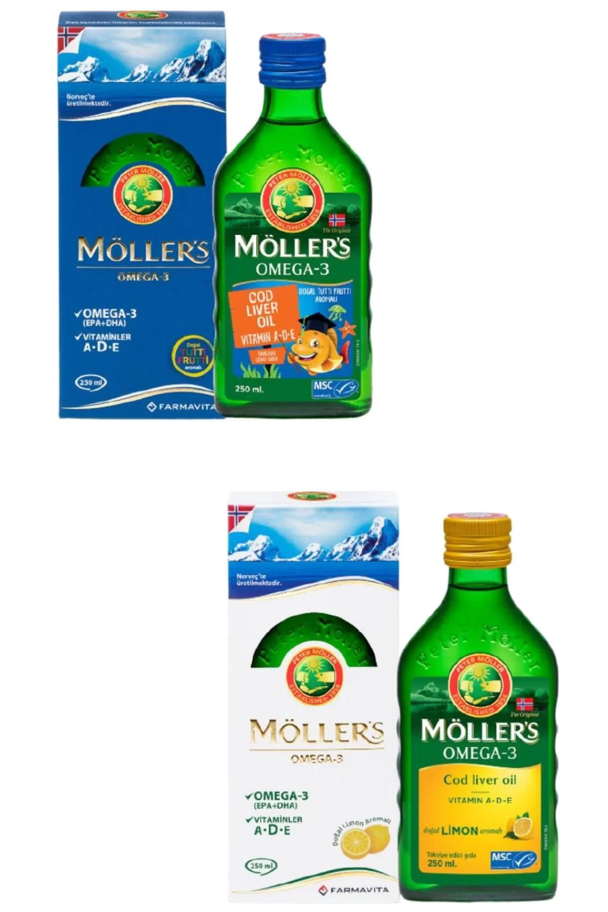 Möller's Limonlu + Tutti Frutti Omega 3 Şurup 2x250 ml