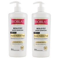 Bioblas Professional Saç Dökülmesine Karşı Kuru Ve Düz Saçlar İçin Sülfatsız Keratin Argan Yağı-Badem Yağı Parabensiz Şampuan 2x900 ml