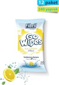 Fibril Go Wipes Ice Lemon 20 Yaprak 12'li Islak Mendil