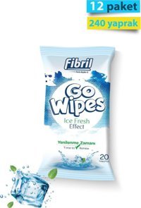 Fibril Go Wipes Ice Fresh 20 Yaprak 12'li Islak Mendil