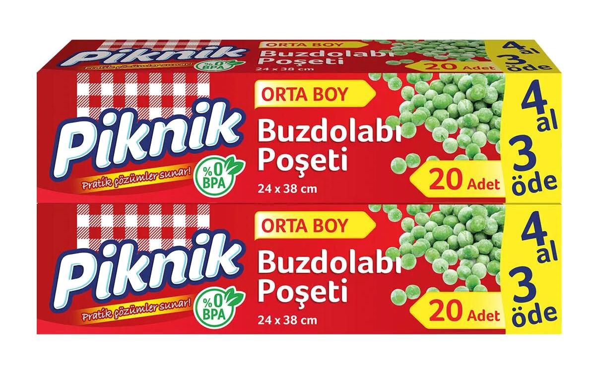 Piknik Orta Boy Buzdolabı Poşeti 4x20 Adet