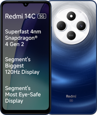 Xiaomi Redmi 14C 5G 64 GB Hafıza 4 GB Ram 6.88 inç 50 MP Çift Hatlı IPS LCD Ekran Android Akıllı Cep Telefonu Mavi