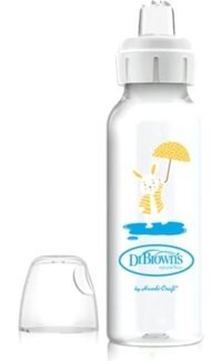 Dr. Brown's Sippy Bottle Tavşan Polipropilen 0-6 Ay Desenli Şeffaf Biberon 250 ml
