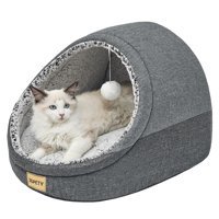Jiupety Tek Katlı Su Geçirmez İç Mekan Polyester Kedi Evi Gri