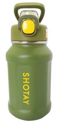 Shotay ST-8238 Pipetli Yeşil Çelik Spor Matara 720 ml