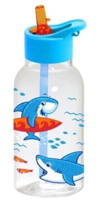 Herevin Köpekbalığı Pipetli Çok Renkli Plastik Okul Çocuk Matara 460 ml