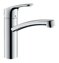 Hansgrohe Focus 160 Aplike Çift Girişli Aç Kapa Eviye Bataryası Gümüş
