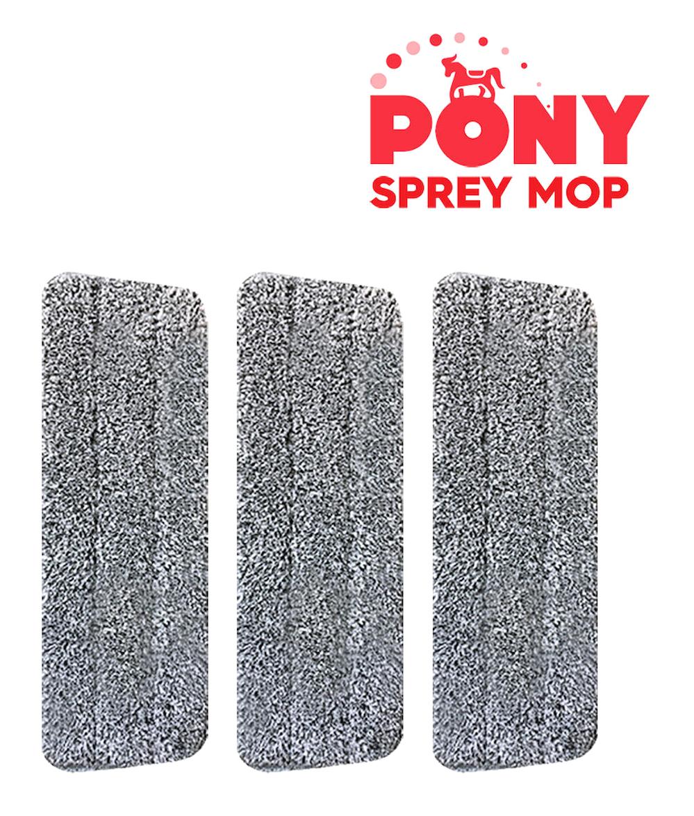 Pony Sprey Mop 3'lü Yedek Başlık Gri