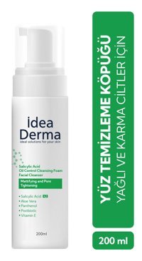 İdea Derma Salisilik Asit Alkolsüz Tüm Ciltler Su Bazlı Yüz Yıkama Köpüğü 200 ml