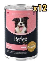 Reflex Plus Somonlu Parça Etli Yavru-Yetişkin Köpek Maması 400 gr 12'li