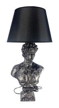 By Ari Kumaş Siyah Mermer Ayaklı Abajur