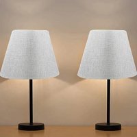 Evlight Kumaş Gri 2'li Metal Ayaklı Abajur