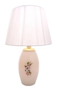 Decorium Kumaş Bej Cam Ayaklı Abajur