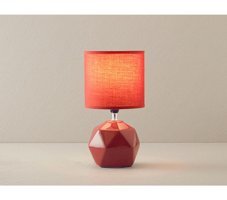 English Home Cubic Kumaş Kırmızı Seramik Ayaklı Abajur