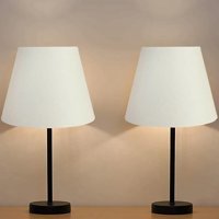 Evlight Kumaş Siyah 2'li Metal Ayaklı Abajur
