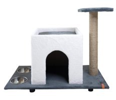 Pugalo Ayaklı Kedi Yatağı Beyaz-Gri