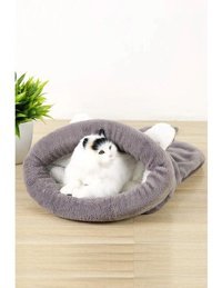 Bundera Yıkanabilen Tek Fonksiyonlu 60x55 cm Minder Kedi Yatağı Gri