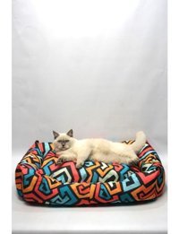 Lazy Paws Yıkanabilen Tek Fonksiyonlu 50x65 cm Minder Kedi Yatağı Çok Renkli