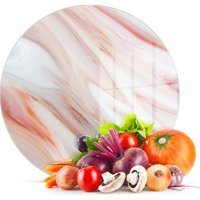 Decovetro Mermer Desenli Cam Orta Kırmızı Kesme Tahtası