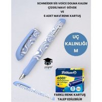 Schneider Voice Kartuşlu-Pistonlu Doldurulabilir M Açık Mavi Dolma Kalem