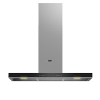 Beko BDT 9062 S 430 m³ Emiş Gücü 90 cm Çelik Karbon Filtreli Bacalı Duvar Tipi Davlumbaz Siyah