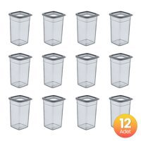 Smartware Skali Kare Plastik Saklama Kabı 12x1.44 lt Siyah