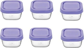 Paşabahçe Snowbox Kare Cam-Plastik Saklama Kabı 6x275 ml