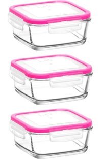 Lav Fresco Kare Cam-Plastik Saklama Kabı 3x375 ml