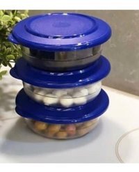 Tupperware Kristal Kase Yuvarlak Plastik Saklama Kabı 3x275 ml