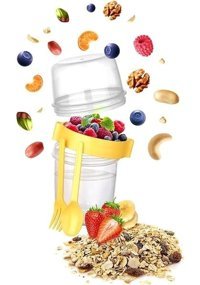 Cosiness Musli-Mama Silindir Plastik Saklama Kabı 1.1 lt