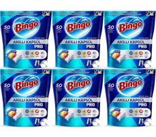 Bingo Akıllı Kapsül Pro Limon Tablet Bulaşık Makinesi Deterjanı 6x50 Adet