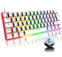 Isweep Türkçe Q RGB 62 Tuşlu Blue Switch Kablolu Beyaz Mekanik Gaming Klavye
