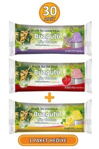Garaccu Şeffaf Büzgülü Orta Boy 55x60 cm Çöp Poşeti 3x10 Adet Çok Renkli