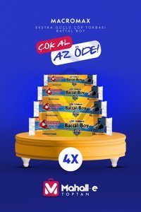 Macromax Ekstra Güçlü Battal Boy 72x95 cm Çöp Poşeti 4x10 Adet Siyah