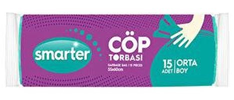 Smarter Orta Boy 55x60 cm Çöp Poşeti 15 Adet Yeşil