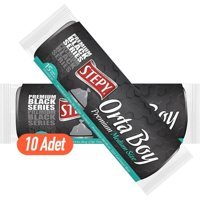 Stepy Black Premium Şeffaf Orta Boy 55x60 cm Çöp Poşeti 10 Adet Siyah